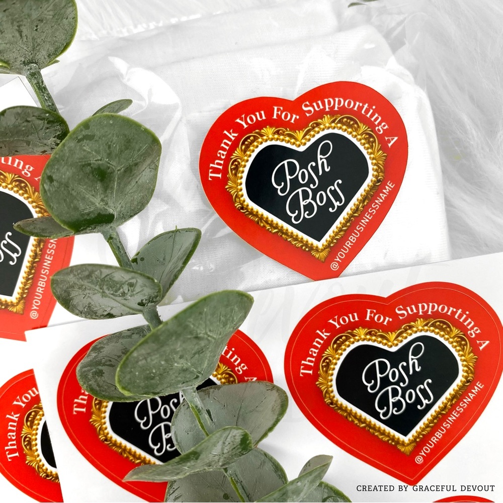 Thank You For Supporting A Posh Boss - 2" (inches)(48ct.) Stickers - Picture 4 of 4